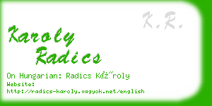 karoly radics business card